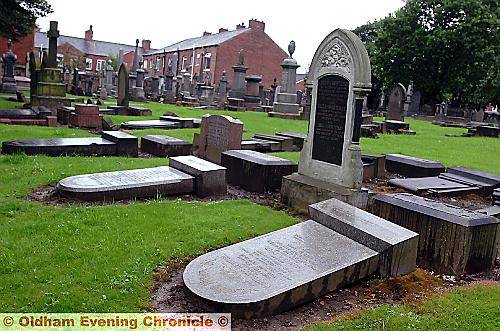 FLATTENED graves at Chadderton cemetery 