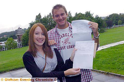 NORTH Chadderton pupils Rebecca Collins and Alex Vickers, who are both off to Cambridge  