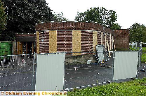 Broadway Library in the process of being demolished.
Broadway Library in the process of being demolished.