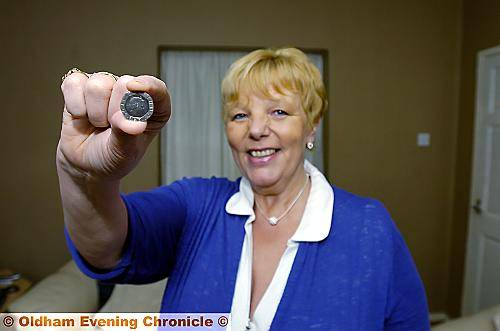 STRUCK gold . . . Shirley Jackson with her rare, undated 20p 