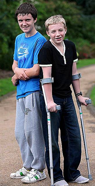 HOLIDAY drama . . . Ben Devall (right) and quick-thinking mate Reece Edmondson 