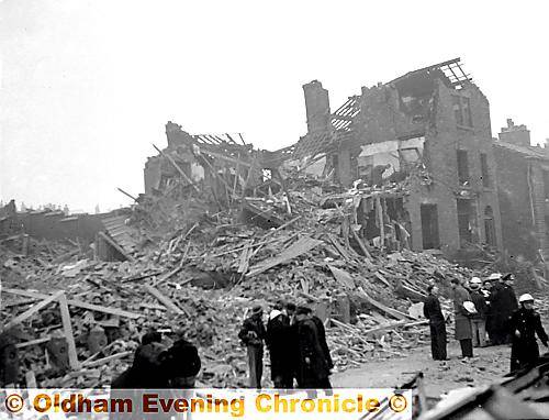 BOMBED . . . the damage caused by a V1 bomb on Abbeyhills Road, Christmas Eve, 1941  