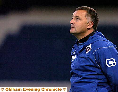 Dave Penney looks to the heavens as Hartlepool pile on the pain for Athletic at Boundary Park. 