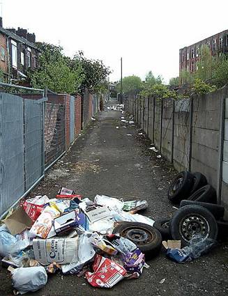 DUMPED . . . cardboard waste traced back to off-licence owner Lan Tran, but she was not blamed for tyres also abandoned at the scene DUMPED . . . cardboard waste traced back to off-licence owner Lan Tran, but she was not blamed for tyres also abandoned at the scene