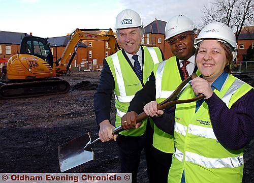 LAUNCHING the construction work are (from the left) John Saxby, chief executive at the Pennine Acute Trust, with Olubusola Amu, clinical director and consultant in obstetrics and gynaecology, and Maria Turner, ward manager at the Royal Oldham Hospital
LAUNCHING the construction work are (from the left) John Saxby, chief executive at the Pennine Acute Trust, with Olubusola Amu, clinical director and consultant in obstetrics and gynaecology, and Maria Turner, ward manager at the Royal Oldham Hospital