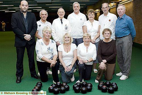 BOWLED over . . . Daniel Mountford (left) with members of the Oldham Veteran Indoor Bowlers Club BOWLED over . . . Daniel Mountford (left) with members of the Oldham Veteran Indoor Bowlers Club
