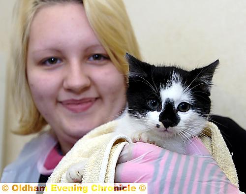 DUMPED . . . Victoria and the RSPCA’s Emma Yearn 