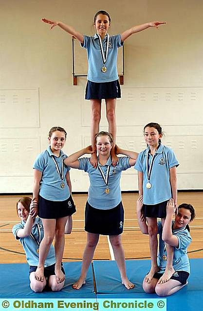 GYMNASTS: Megan Fletcher, Sam Biddleston, Breze Fenton, Kate Miller, Jodie Ollerenshaw and Rebecca Hamblin. 