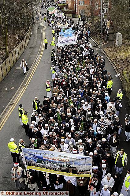Hundreds of walkers join the march along Waterloo Street 