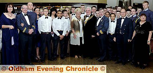 BLACK tie event . . . the Oldham 2200 ATC annual presentation evening with Mayor Councillor Jim McArdle and Mayoress Councillor Kay Knox, pictured centre, with officers and cadets BLACK tie event . . . the Oldham 2200 ATC annual presentation evening with Mayor Councillor Jim McArdle and Mayoress Councillor Kay Knox, pictured centre, with officers and cadets