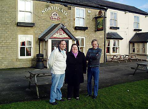 Charisma chairman, Councillor Roger Hindle (left) with vice-chairman Sonja Costello and treasurer and landlord of the Northgate, Peter Edwards, at the launch of Charisma 12 months ago. 