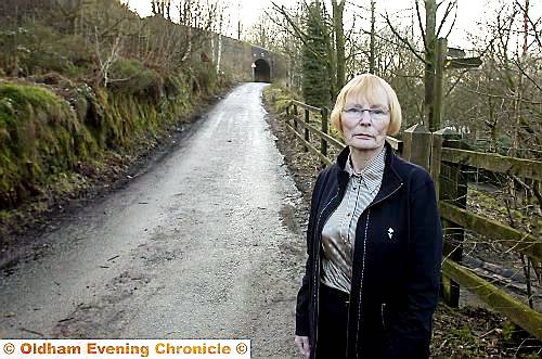 Joyce Mather outside her home in Den Lane Joyce Mather outside her home in Den Lane