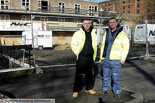 James Tindall (left) and Mick Winterbottom from a specialist asbestos-removal firm start work on the derelict care home
James Tindall (left) and Mick Winterbottom from a specialist asbestos-removal firm start work on the derelict care home