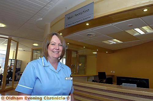 WELCOME . . . Kirstie Rowley, linear accelerator support worker, at the main reception area 