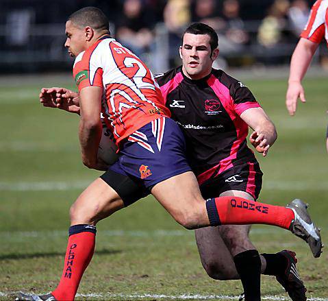 POWER PLAY . . . Marcus St Hilaire turns on the turbo to make inroads into the Scorpions’ defence.
