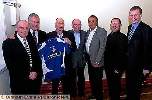 LATICS legends Joe Royle and Andy Ritchie took time from their busy schedules to help raise £1,300 for Heart UK. The former managers entertained guests at a sportsmen’s dinner at Delph Club.
Pictured (l-r) Latics chief executive Alan Hardy, Joe Royle, Andy Ritchie, former directors David Brierley and Rod Adams, MC and Latics announcer David Broadbent and event organiser Darren Royle.
LATICS legends Joe Royle and Andy Ritchie took time from their busy schedules to help raise £1,300 for Heart UK. The former managers entertained guests at a sportsmen’s dinner at Delph Club.
Pictured (l-r) Latics chief executive Alan Hardy, Joe Royle, Andy Ritchie, former directors David Brierley and Rod Adams, MC and Latics announcer David Broadbent and event organiser Darren Royle.