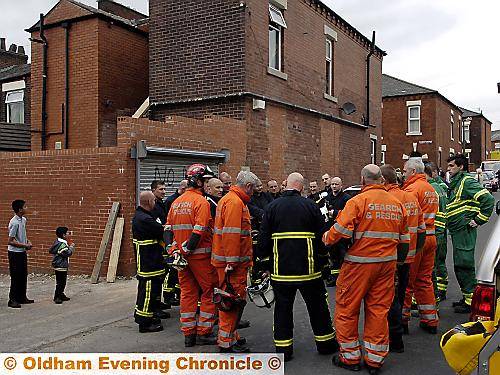 WHAT now . . . specialist firefighters discuss their next move 