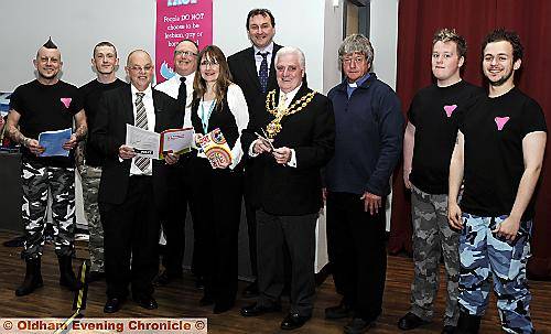 TACKLING homophobia . . .the Mayor of Oldham, Councillor Jim McArdle, among the guests at Gallery Oldham 