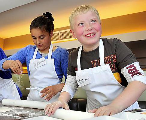 ON a roll . . . Jamie Cattermole helped to chose a five-star children’s menu — then turned chef to create his own hand-made pizza in the kitchens ON a roll . . . Jamie Cattermole helped to chose a five-star children’s menu — then turned chef to create his own hand-made pizza in the kitchens