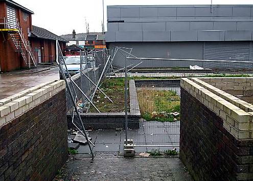 DAMAGED . . . this picture, looking at the hall from Royton precinct, was submitted in evidence to the court 