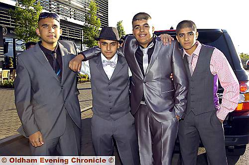SUITED and booted from the Prom: Umar Tariq, Usmaan Zamir, Mohammed Bilal and Mohammed Adil. View all the pictures from the St Augustine prom on the Chronicle website at: www.oldham-chronicle.co.uk. Follow the photosales link to order copies. 