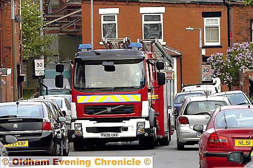 NO way through . . . double-parking is causing huge problems for firefighters like this one in Coppice NO way through . . . double-parking is causing huge problems for firefighters like this one in Coppice