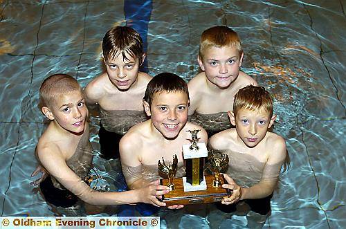 JUNIORS boys from St Anne’s ended an 18-year wait by winning the Royton Junior Schools Gala.Pictured are Liam Burston (back row, left), Thomas Brown. Lewis Green (front row, left), Alex Crossland, Sam Darlington. JUNIORS boys from St Anne’s ended an 18-year wait by winning the Royton Junior Schools Gala.Pictured are Liam Burston (back row, left), Thomas Brown. Lewis Green (front row, left), Alex Crossland, Sam Darlington.