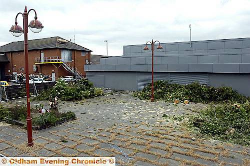 IN a mess . . . trees chopped down outside Royton Assembly Hall IN a mess . . . trees chopped down outside Royton Assembly Hall