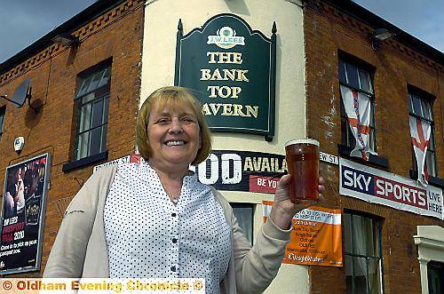 LAST orders . . . retired Sylvia outside the Bank Top Tavern. LAST orders . . . retired Sylvia outside the Bank Top Tavern.