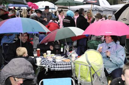 WET but wonderful: rain couldn't dampen the spirits of partygoers 