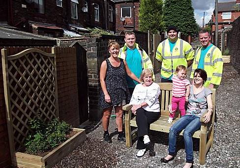 SIT back and admire . . . residents and Street Scene staff relax in their new surroundings SIT back and admire . . . residents and Street Scene staff relax in their new surroundings