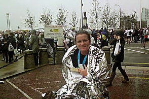IT’S A WRAP . . . Nichola Shipway ran the Liverpool marathon in just over four hours 