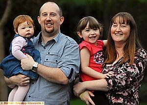 CHARITY ball: (l-r) Cora Mae, Darren, Evie and Vicki 
