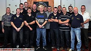 ON THE OCHE: Oldham darts team. Pictured are Stan Howe (left), Dave Yates, Carl Sneyd, Peter Connolly, Andy Pearson, Stuart Holden, Ian Walters, Tom Heginbottom, Graham Anderson, Gary Jackson, Scott Morris, John Moreton, Lee Holden, Dave Rawstron, Eric Plumb. ON THE OCHE: Oldham darts team. Pictured are Stan Howe (left), Dave Yates, Carl Sneyd, Peter Connolly, Andy Pearson, Stuart Holden, Ian Walters, Tom Heginbottom, Graham Anderson, Gary Jackson, Scott Morris, John Moreton, Lee Holden, Dave Rawstron, Eric Plumb.