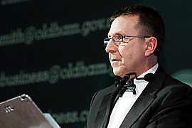 Dave Benstead: speaking at the One Oldham Business Awards Dave Benstead: speaking at the One Oldham Business Awards