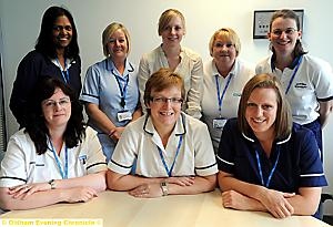 EXCITED to be nominated . . . the members of the Oldham Community Stroke Team include (back, from the left) Celia Gobender, Ann Gorman, Mary Delaney, Karen Baynes, Naomi Bould, (front, from the left) Sharon Goulden, Sally Moore and Julia Gawthorpe 

