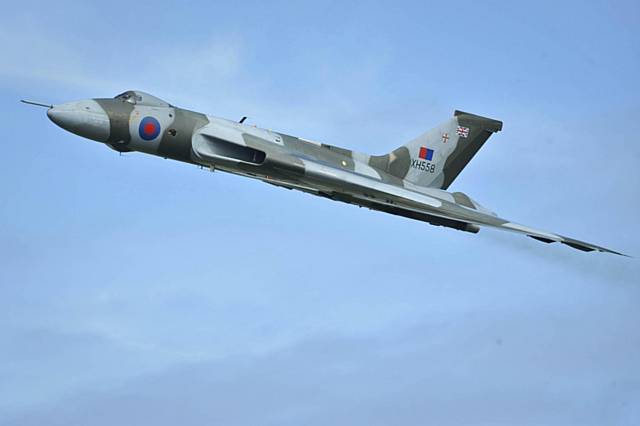 The only airworthy example in the world of the Avro Vulcan bomber.
The only airworthy example in the world of the Avro Vulcan bomber.