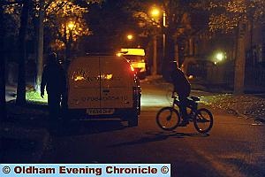 Youths hanging about on Holts estate. 