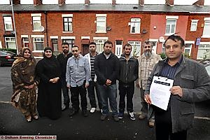 Standing together: from left, landlords Neelofar Rafiq, Saghira Hussain, Qurban Hussain, Yousaf Yaqub, Akhmed Hussain, Sujaad Hussain, Tasawar Haque and Kamran Ghafoor start the Hathershaw Landlords Association  
