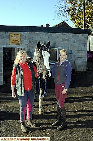 BACK in business: Husteads Stables owner Judith Liversidge (left) and volunteer Megan Lockwood with new addition Phoenix Pinto BACK in business: Husteads Stables owner Judith Liversidge (left) and volunteer Megan Lockwood with new addition Phoenix Pinto