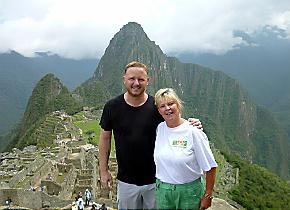 Kate Puc and David May reach Machu Picchu. 