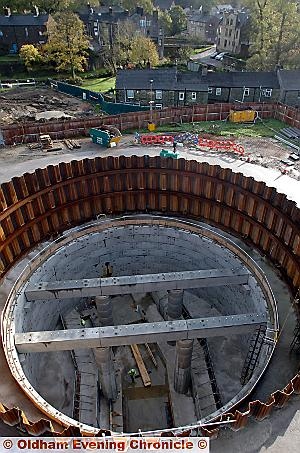 Giant underground storage tank being built in Delph by United Utilities.
Giant underground storage tank being built in Delph by United Utilities.