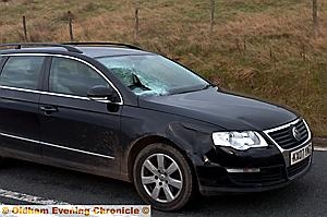 The Volkswagen Passat estate that hit the man on the road  

