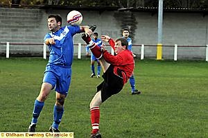 Chadderton's Matthew Chadwick and Nelson's Phil Cain 