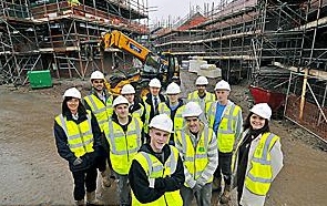 YOUNG apprentices gather at the St Mary’s development with site managers
YOUNG apprentices gather at the St Mary’s development with site managers