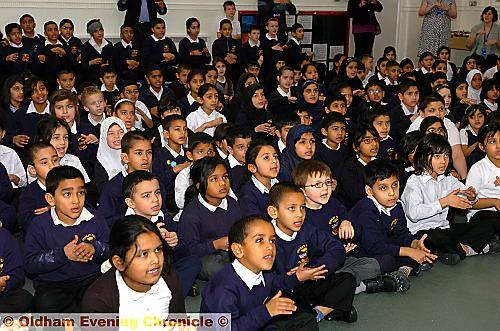 HITTING the right notes... pupils at Stanley Road Community School took part in a world record attempt using sign language while singing 