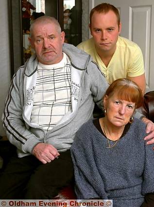 WANTING answers . . . from left, brother Billy Anderson, nephew Peter Anderson and Christine Leach 

