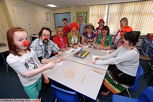 Children take charge: Teachers at Buckstones Primary School were given their orders by pupils who took charge of lessons. Natalie Oldham had the upper hand after raising money in the Sponsor Me To Be Our Teacher event. 