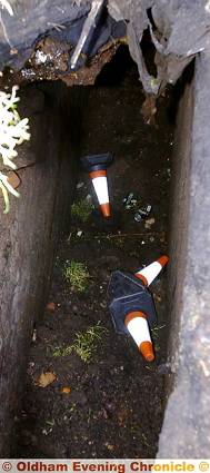 A young girl was rescued after falling into this hole 
