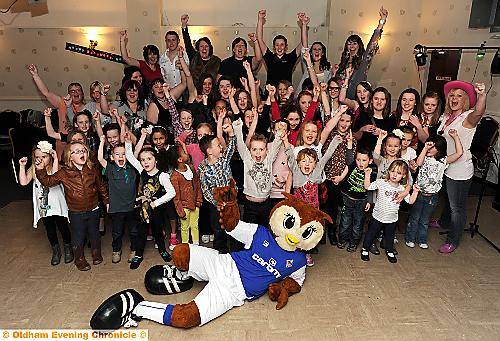 Blue Crew members past and present celebrate their 10th anniversary with help from Chaddy the Owl, at Little Cot, Chadderton Blue Crew members past and present celebrate their 10th anniversary with help from Chaddy the Owl, at Little Cot, Chadderton